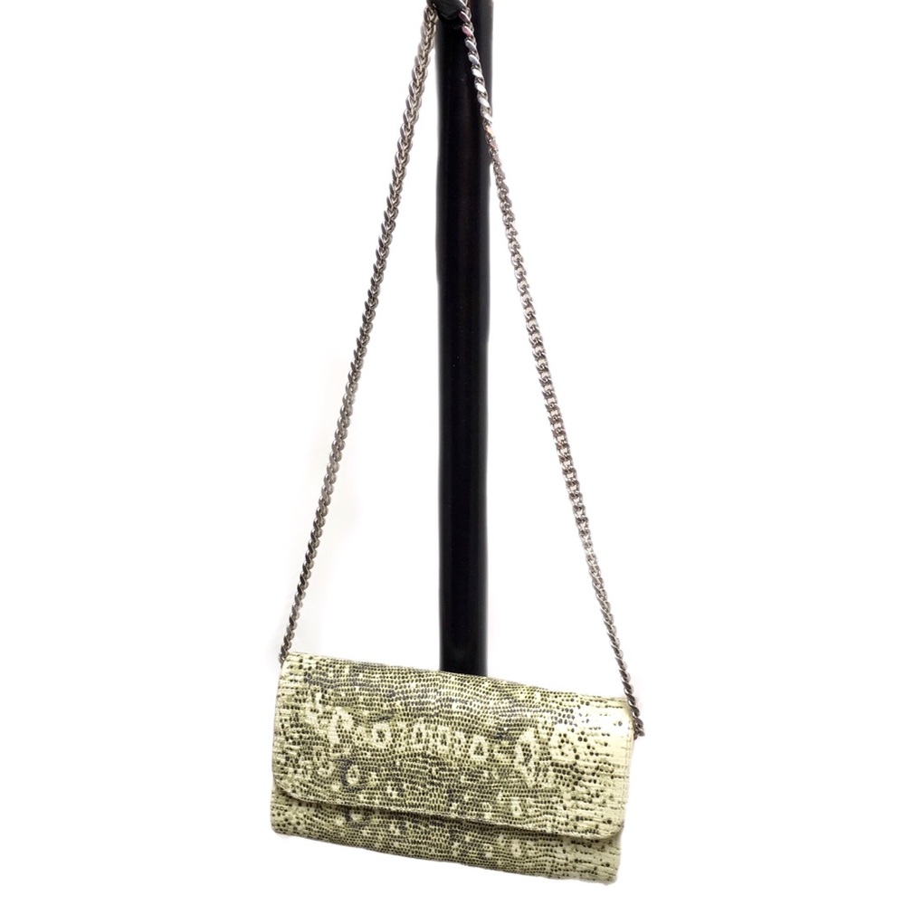 Carlos Falchi Mixed Python Shimmer Clutch